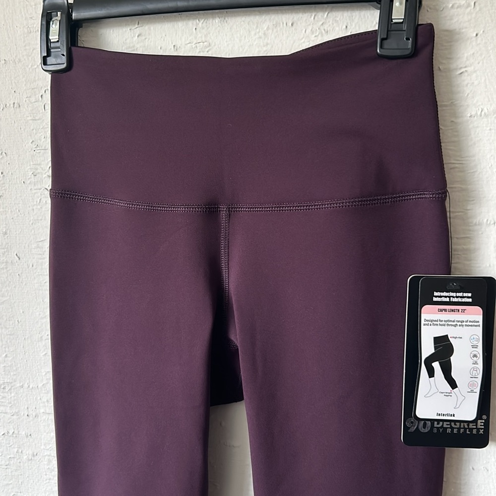 90 Degree by Reflex Purple Performance Capri Legging